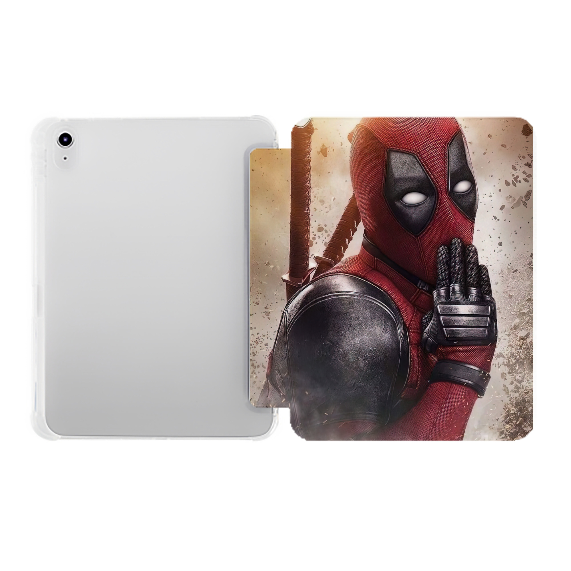 （画像用） Deadpool デッドプール IPad ケース ペン収納付き 三つ折りスタンド PUレザー×シリコン 対応機種9.5/10.5/10.9インチ